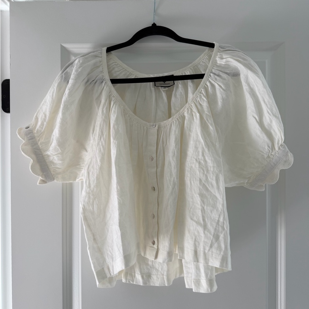 Tuckernuck Cream Button-Down Blouse - image 1